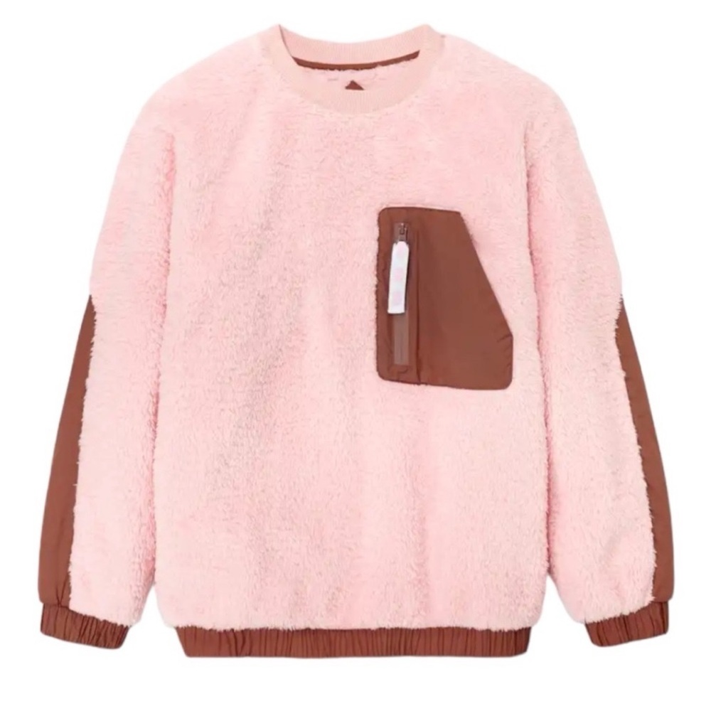 UGG Niko Sherpa Crewneck | Pink/Brown | size Medium